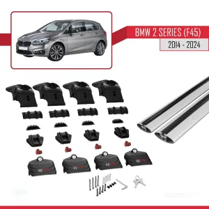 BMW 2 Serisi Active Tourer (F45) 2014 ve Sonrası ile uyumlu ACE-2 Ara Atkı Tavan Barı GRİ thumb 5