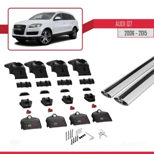 Drs Tuning Audi Q7 (4L) 2006-2015 Arası ile uyumlu ACE-2 Ara Atkı Tavan Barı GRİ - Görsel 5