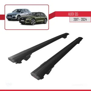 Audi Q5 2017 ve Sonrası ile uyumlu HOOK Model Anahtar Kilitli Ara Atkı Tavan Barı SİYAH thumb 4