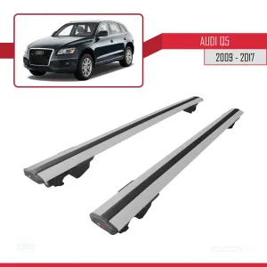 Drs Tuning Audi Q5 (8R) 2009-2017 Arası ile uyumlu HOOK Model Anahtar Kilitli Ara Atkı Tavan Barı GRİ - Görsel 4
