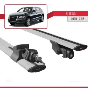 Drs Tuning Audi Q5 (8R) 2009-2017 Arası ile uyumlu HOOK Model Anahtar Kilitli Ara Atkı Tavan Barı GRİ - Görsel 5