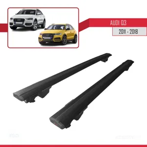 Drs Tuning Audi Q3 2011-2018 Arası ile uyumlu HOOK Model Anahtar Kilitli Ara Atkı Tavan Barı SİYAH - Görsel 4