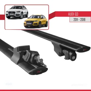 Drs Tuning Audi Q3 2011-2018 Arası ile uyumlu HOOK Model Anahtar Kilitli Ara Atkı Tavan Barı SİYAH - Görsel 5