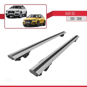 Drs Tuning Audi Q3 2011-2018 Arası ile uyumlu HOOK Model Anahtar Kilitli Ara Atkı Tavan Barı GRİ - Görsel 4