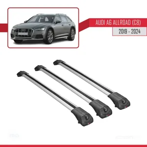 Audi A6 (C8) Allroad 2019 ve Sonrası ile uyumlu ACE-1 Ara Atkı Tavan Barı GRİ 3 ADET BAR thumb 3
