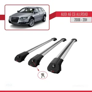 Audi A6 (C6) ALLROAD 2006-2011 Arası ile uyumlu ACE-1 Ara Atkı Tavan Barı GRİ 3 ADET BAR thumb 4