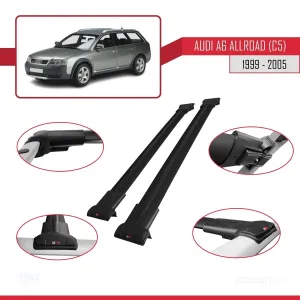 Drs Tuning Audi A6 (C5) Allroad 1999-2005 Arası ile Uyumlu FLY Model Ara Atkı Tavan Barı SİYAH - Görsel 5