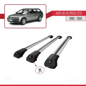 Drs Tuning Audi A6 (C5) Allroad 1999-2005 Arası ile uyumlu ACE-1 Ara Atkı Tavan Barı GRİ 3 ADET BAR - Görsel 4