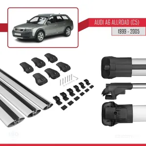 Drs Tuning Audi A6 (C5) Allroad 1999-2005 Arası ile uyumlu ACE-1 Ara Atkı Tavan Barı GRİ 3 ADET BAR - Görsel 5