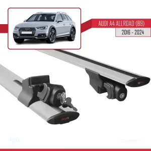 Audi A4 Allroad 2016 ve Sonrası ile uyumlu HOOK Model Anahtar Kilitli Ara Atkı Tavan Barı GRİ thumb 5