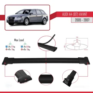 Audi A4 (B7) Avant 2005-2007 Arası ile uyumlu FLY Model Ara Atkı Tavan Barı SİYAH 3 ADET BAR thumb 4