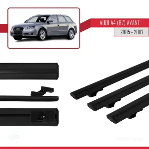 Audi A4 (B7) Avant 2005-2007 Arası ile uyumlu Basic Model Ara Atkı Tavan Barı SİYAH 3 ADET thumb 3