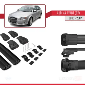 Audi A4 (B7) Avant 2005-2007 Arası ile uyumlu ACE-1 Ara Atkı Tavan Barı SİYAH thumb 5
