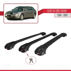 Audi A4 (B6) AVANT 2002-2004 Arası ile uyumlu ACE-1 Ara Atkı Tavan Barı SİYAH 3 ADET BAR thumb 4