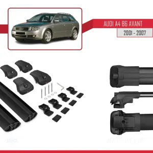 Audi A4 (B6) AVANT 2002-2004 Arası ile uyumlu ACE-1 Ara Atkı Tavan Barı SİYAH thumb 5