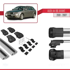 Audi A4 (B6) AVANT 2002-2004 Arası ile uyumlu ACE-1 Ara Atkı Tavan Barı GRİ thumb 5