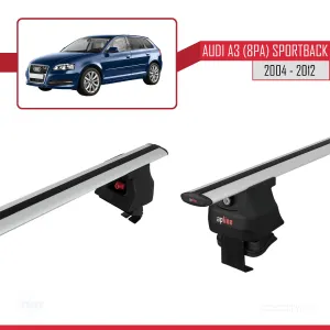 Audi A3 (8PA) Sportback 2004-2012 Arası ile uyumlu ACE-4 Ara Atkı Tavan Barı GRİ thumb 3