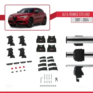 Drs Tuning Alfa Romeo Stelvio 2017 ve Sonrası ile uyumlu ACE-4 Ara Atkı Tavan Barı GRİ - Görsel 5