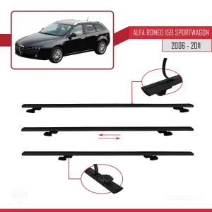 Alfa Romeo 159 SPORTWAGON 2006-2011 Arası ile uyumlu Basic Model Ara Atkı Tavan Barı SİYAH 3 ADET thumb 5