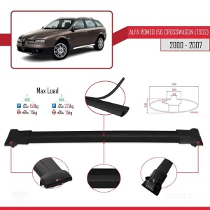 Alfa Romeo 156 Crosswagon (T932) 2000-2007 Arası ile Uyumlu FLY Model Ara Atkı Tavan Barı SİYAH thumb 4