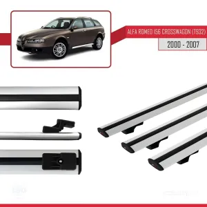 Alfa Romeo 156 Crosswagon (T932) 2000-2007 Arası ile uyumlu Basic Model Ara Atkı Tavan Barı GRİ 3 ADET thumb 3