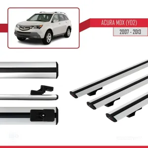 Acura MDX (YD2) 2007-2013 Arası ile uyumlu Basic Model Ara Atkı Tavan Barı GRİ 3 ADET thumb 3