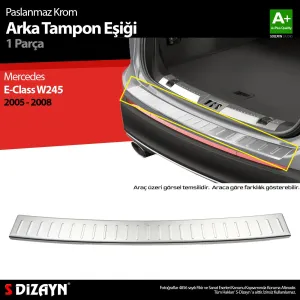 S-Dizayn Mercedes B Class W245 Krom Arka Tampon Eşiği 2005-2008Araca &Ouml;zel Krom Aksesuar
&Uuml;r&uuml;n &Ouml;zellikleri:Krom &uuml;r&uuml;nler ara&ccedil; 