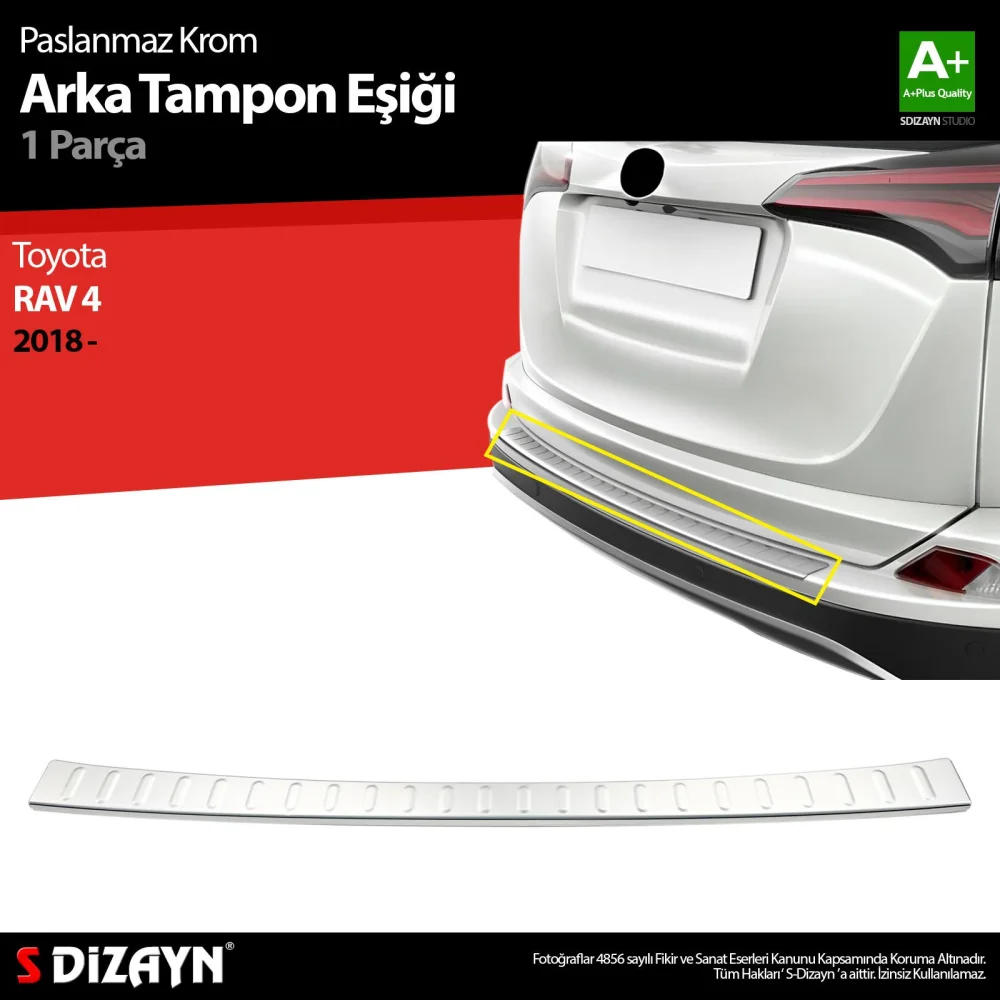 Drs Tuning Toyota Rav4 Krom Arka Tampon Eşiği 2018 Üzeri
