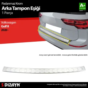 S-Dizayn VW Golf 8 SW Krom Arka Tampon Eşiği 2020 Üzeri thumb 1