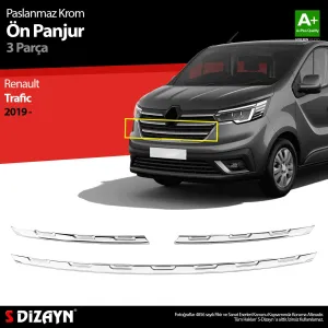 S-Dizayn Renault Trafic Krom Ön Panjur 3 Prç. 2019 ÜzeriAraca &Ouml;zel Krom Aksesuar&Uuml;r&uuml;n &Ouml;zellikleri:Krom &uuml;r&uuml;nler ara&ccedil; &uuml;ze