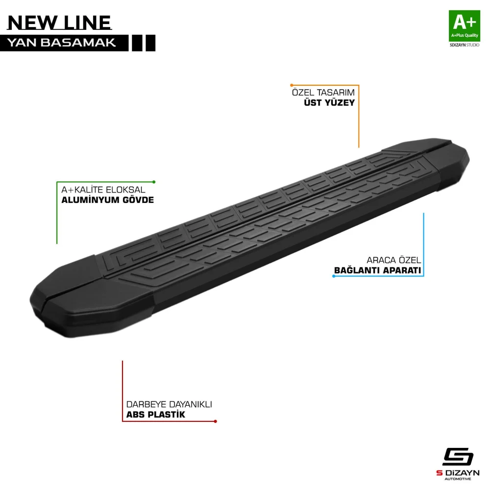 S-Dizayn Citroen C4 X NewLine Siyah Yan Basamak 183 Cm 2022 Üzeri