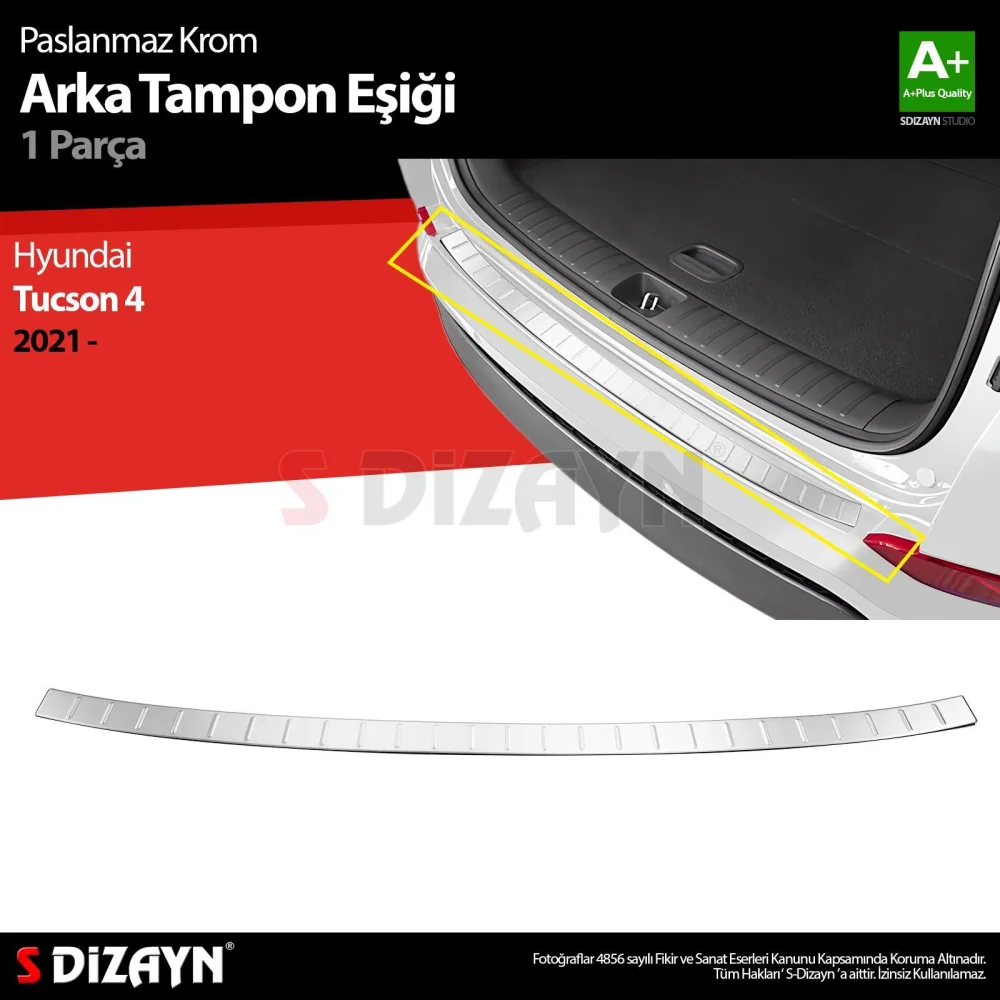Drs Tuning Hyundai Tucson 4 Krom Arka Tampon Eşiği 2021 Üzeri
