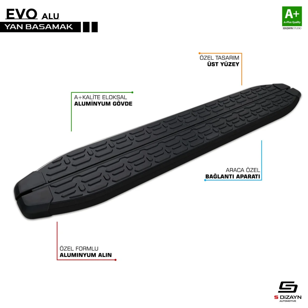 Fiat Freemont Evo Siyah Yan Basamak 183 Cm 2010-2020 A+ Kalite