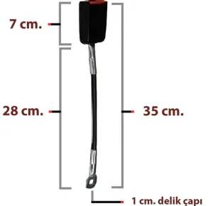 Oto Emniyet Kemeri Kırmızı 3 Nokta Otomatik Demir Kollu 1 Takım 2 Adet thumb 3