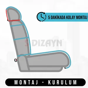 S-Dizayn Oto Koltuk Koruyucu Kılıf Füme Universal 2+1 Parça Ön Arka A+ Kalite thumb 5