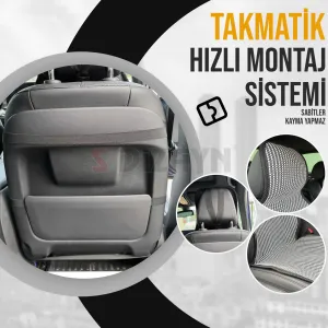 S-Dizayn Oto Koltuk Koruyucu Kılıf Siyah Universal 2+1 Parça Ön Arka A+ Kalite thumb 2