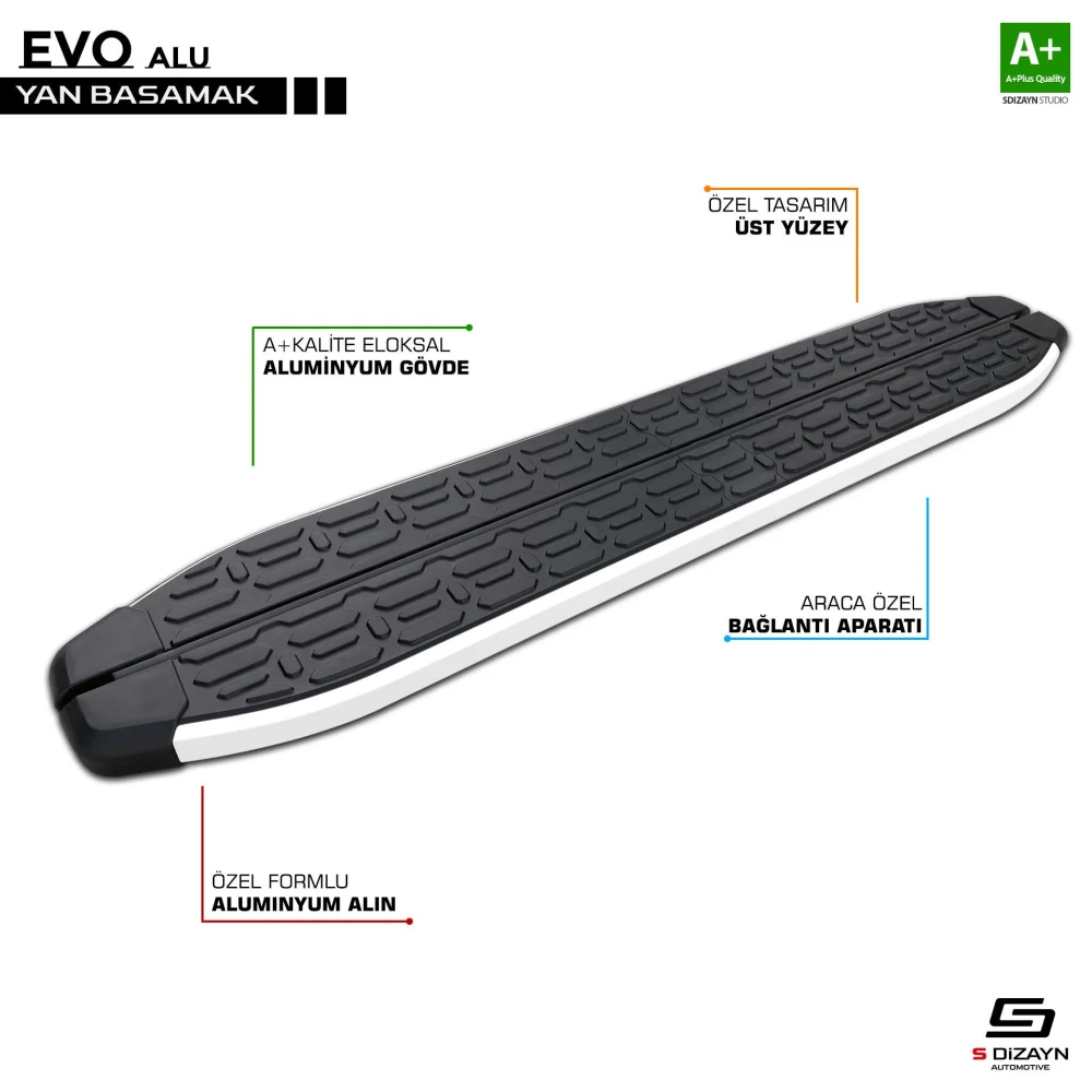 Fiat Doblo 2 Evo Aluminyum Yan Basamak 193 Cm 2010-2022 A+ Kalite