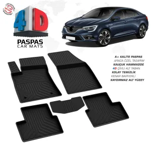 Renault Megane 4 Sedan 4D Araca Özel Havuzlu Kauçuk Paspas 2016 ve ÜzeriDRS Tuning kalitesiyle tanışın! Özel olarak Renault  model araçlar için üretilen bu ürün