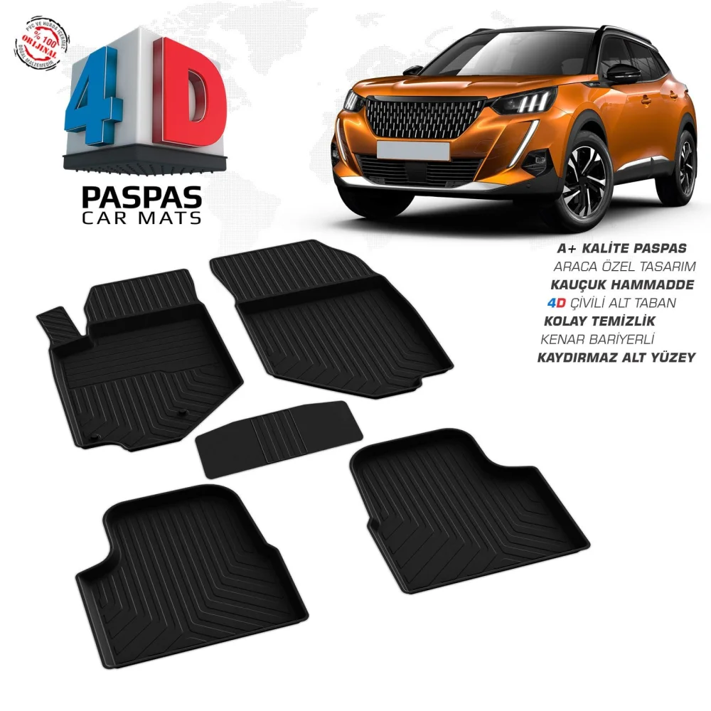 Drs Tuning Peugeot 2008 4D Araca Özel Havuzlu Kauçuk Paspas 2019 ve Üzeri