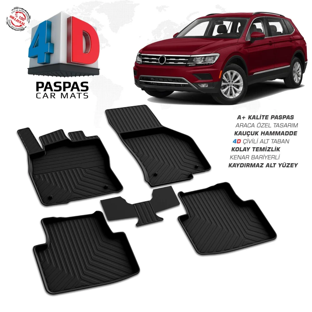 Drs Tuning Tiguan 4D Araca Özel Havuzlu Kauçuk Paspas 2016 ve Üzeri