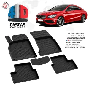Mercedes Cla Serisi C117 4D Araca Özel Havuzlu Kauçuk Paspas 2013-2018DRS Tuning kalitesiyle tanışın! Özel olarak Mercedes  model araçlar için üretilen bu ürün,