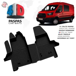 Ford Transit 4D Araca Özel Havuzlu Kauçuk Paspas 2014 ve ÜzeriDRS Tuning kalitesiyle tanışın! Özel olarak Ford  model araçlar için üretilen bu ürün, otomobilini