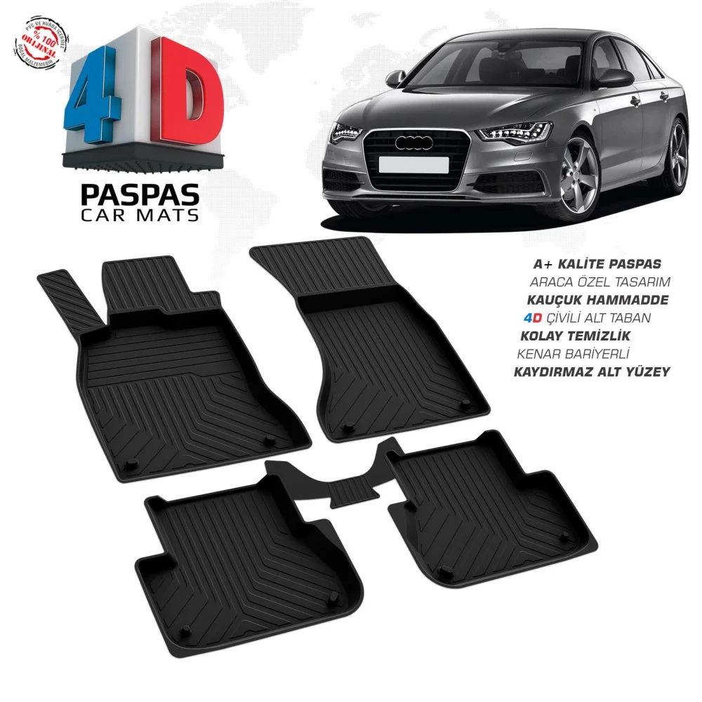Drs Tuning Audi A6 4D Araca Özel Havuzlu Kauçuk Paspas 2011-2018