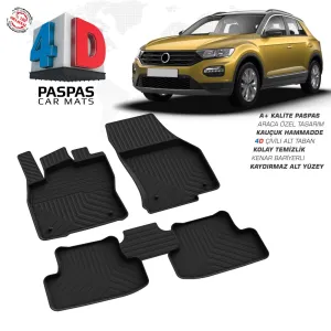 Drs Tuning T-Roc 4D Araca Özel Havuzlu Havuzlu Kauçuk Paspas 2019 Üzeri