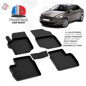 Peugeot 301 4D Araca Özel Havuzlu Kauçuk Paspas 2013 ve ÜzeriDRS Tuning kalitesiyle tanışın! Özel olarak Peugeot  model araçlar için üretilen bu ürün, otomobili