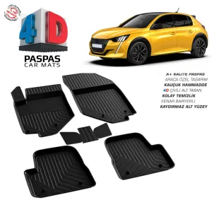 Peugeot 208 4D Araca Özel Havuzlu Kauçuk Paspas 2019 ÜzeriDRS Tuning kalitesiyle tanışın! Özel olarak Peugeot  model araçlar için üretilen bu ürün, otomobiliniz