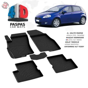 Fiat Grande Punto 4D Araca Özel Havuzlu Kauçuk Paspas 2006-2018DRS Tuning kalitesiyle tanışın! Özel olarak Fiat  model araçlar için üretilen bu ürün, otomobilin