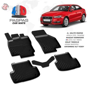 Audi A3 4D Araca Özel Havuzlu Kauçuk Paspas 2013 ve Üzeri HB SDDRS Tuning kalitesiyle tanışın! Özel olarak Audi  model araçlar için üretilen bu ürün, otomobilin