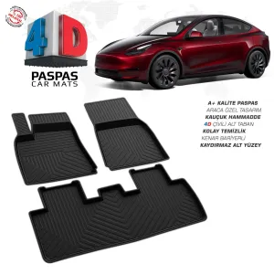 Tesla Model Y 4D Araca Özel Havuzlu Kauçuk Paspas 2020 ÜzeriDRS Tuning kalitesiyle tanışın! Özel olarak TESLA  model araçlar için üretilen bu ürün, otomobiliniz