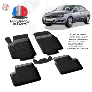 Opel Astra H SD 4D Araca Özel Havuzlu Kauçuk Paspas 2004 ve ÜzeriDRS Tuning kalitesiyle tanışın! Özel olarak Opel  model araçlar için üretilen bu ürün, otomobil